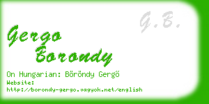 gergo borondy business card