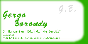 gergo borondy business card